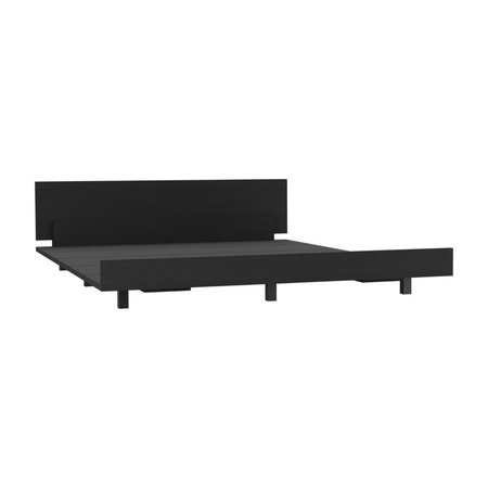 TUHOME Kaia Queen Bed Base, Headboard, Black CLW7973